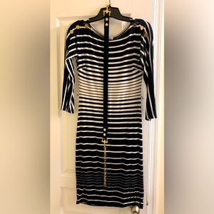 Cache black and white stripe dress